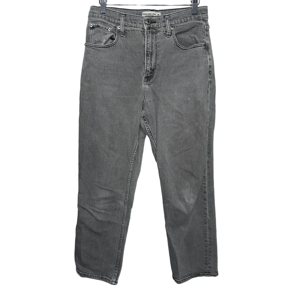 Abercrombie & Fitch Curve Love Ankle Straight Ultra High Rise Gray Jeans Size 28
